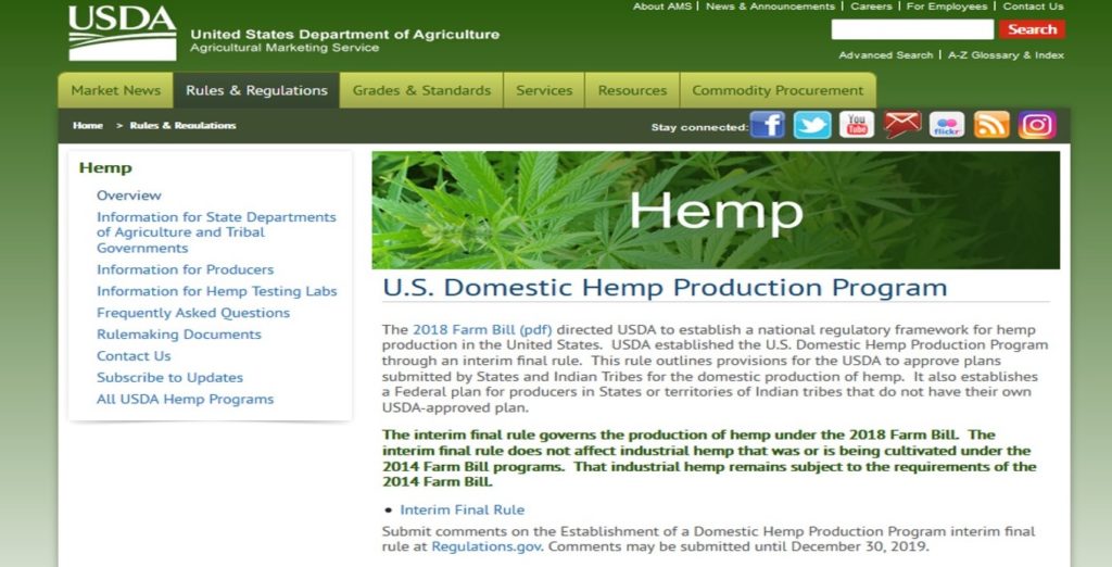 USDA Hemp webpage